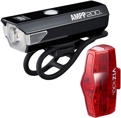 Cateye AMPP 200 and VIZ 100 Light Set - Black - Red, Black - Red